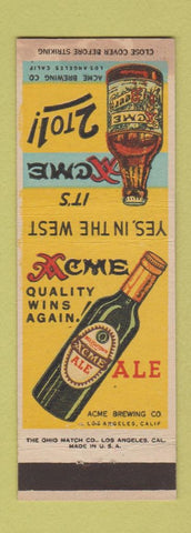 Matchbook Cover - Acme Ale Beer Los Angeles CA