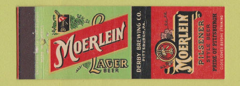 Matchbook Cover - Moerlein Beer Pittsburgh PA Derby