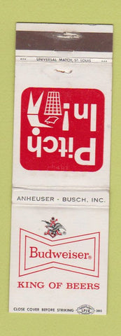 Matchbook Cover - Budweiser Beer Anti Littering WEAR
