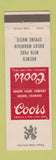 Matchbook Cover - Coors Beer Golden Colorado