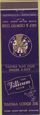 Matchbook Cover - Matchbook Cover Elks Club Yakima WA