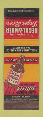 Matchbook Cover - Regal Amber Beer San Francisco CA WORN