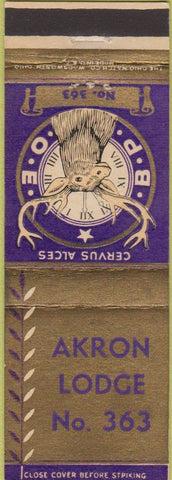 Matchbook Cover - Matchbook Cover Elks Club Akron OH