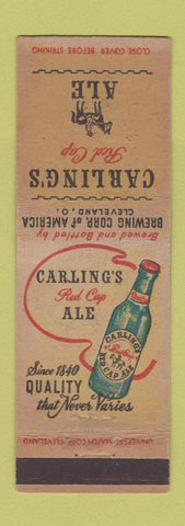 Matchbook Cover - Carling's Red Cap Ale Beer Cleveland OH WORN