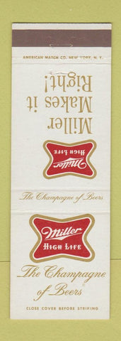 Matchbook Cover - Miller High Life Beer