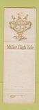 Matchbook Cover - Miller High Life Beer