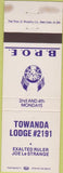 Matchbook Cover - Matchbook Cover Elks Club Towanda PA WEAR
