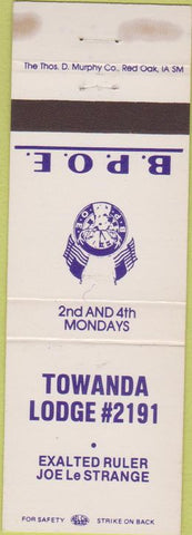 Matchbook Cover - Matchbook Cover Elks Club Towanda PA WEAR