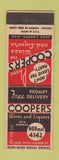Matchbook Cover - Cooper's Liquors SAMPLE