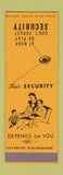 Matchbook Cover - Security Safety SAMPLE