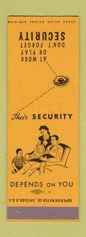 Matchbook Cover - Security Safety SAMPLE