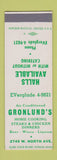 Matchbook Cover - Gronlund's Restaurant  SAMPLE