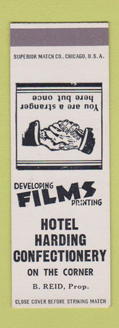 Matchbook Cover - Hotel Harding Confectionery  SAMPLE