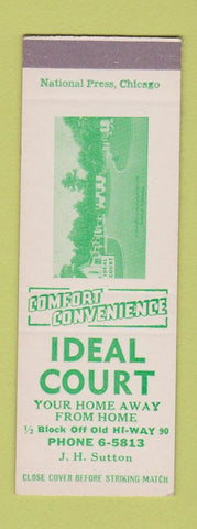 Matchbook Cover - Ideal Court Motel SAMPLE