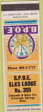 Matchbook Cover - Matchbook Cover Elks Club Colorado Springs CO