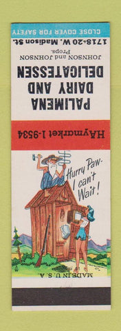 Matchbook Cover - Palimena Dairy Deli Hillbilly SAMPLE