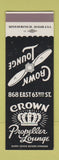 Matchbook Cover - Corwn Propeller Lounge New York City? Chicago? SAMPLE