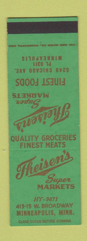 Matchbook Cover - Theisen's Grocery Minneapolis MN SAMPLE