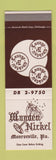 Matchbook Cover - Wooden Nickel Monroeville PA SAMPLE