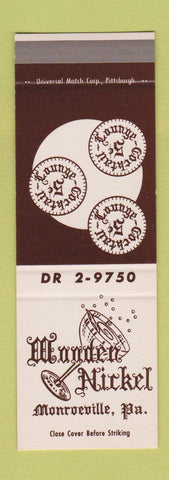 Matchbook Cover - Wooden Nickel Monroeville PA SAMPLE