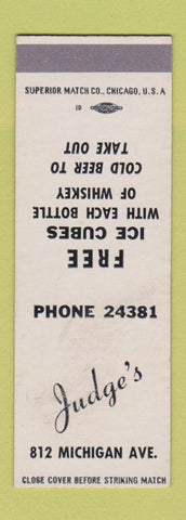 Matchbook Cover - Judge's  SAMPLE
