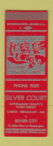 Matchbook Cover - Silver Court Ontonagon MI SAMPLE