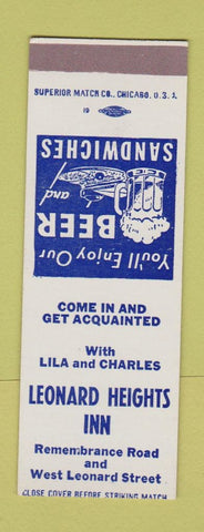 Matchbook Cover - Leonard Heights Inn SAMPLE