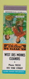 Matchbook Cover - West Des Moines Cleaners IA SAMPLE