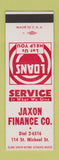 Matchbook Cover - Jaxon Finance Company  SAMPLE