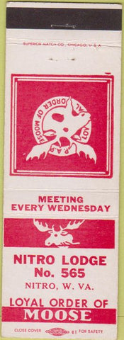 Matchbook Cover - Matchbook Cover Moose Lodge Nitro WV