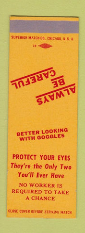 Matchbook Cover - Safety Protect Eyes Goggles Newport IN Liberty Powder SAMPLE