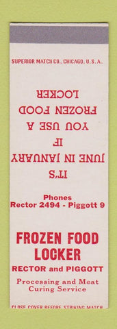 Matchbook Cover - Frozen Food Locker Piggott Rector AR? SAMPLE