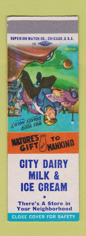 Matchbook Cover - City Dairy Milk Ice Cream  SAMPLE
