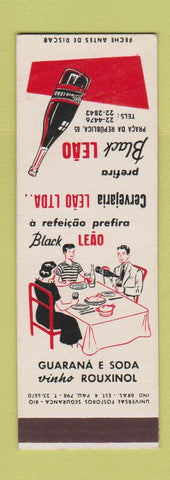 Matchbook Cover - Black Leao Brazil Drink Soda SAMPLE
