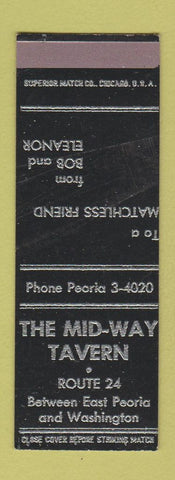 Matchbook Cover - Mid Way Tavern East Peoria Washington SAMPLE