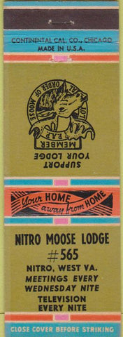 Matchbook Cover - Matchbook Cover Moose Lodge Nitro WV