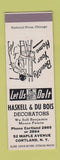 Matchbook Cover - Haskell and Du Bois Decorators Cortland NY SAMPLE