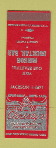 Matchbook Cover - Mirror Cocktail Bar Cristy's Providence RI SAMPLE