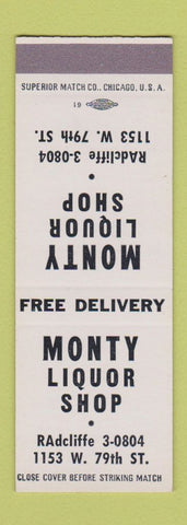 Matchbook Cover - Monty Liquor Shop SAMPLE