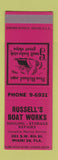 Matchbook Cover - Russell's Boat Works Miami FL SAMPLE