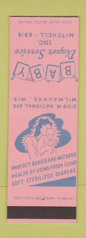 Matchbook Cover - Baby Diaper Service Milwaukee WI SAMPLE