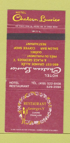 Matchbook Cover - Hotel Chateau Laurier QC 30 Strike