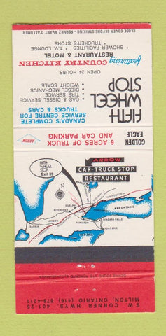Matchbook Cover - Fifth Wheel Truck Stop Milton ON 30 Strike