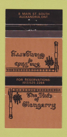 Matchbook Cover - Hub of Glengarry Alexandria ON 30 Strike