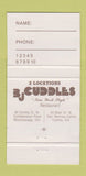 Matchbook Cover - BJ Cuddles Toronto Mississauga ON 30 Strike