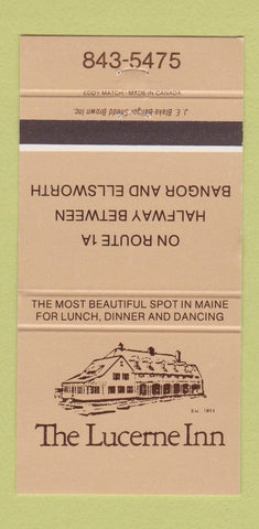 Matchbook Cover - Lucerne Inn Bangor Ellsworth ME 30 Strike