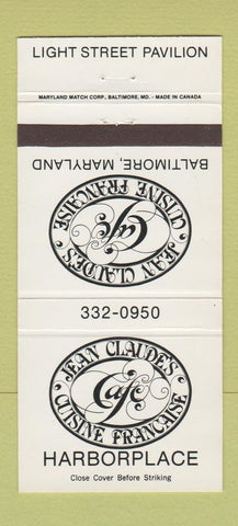 Matchbook Cover - Jean Claude's French Restaurant Baltimore MD 30 Strike