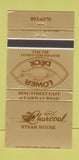 Matchbook Cover - Charcoal Steak House Seafood 30 Strike