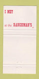 Matchbook Cover - Ranchman's Steak House Calgary AB WEAR 30 Strike