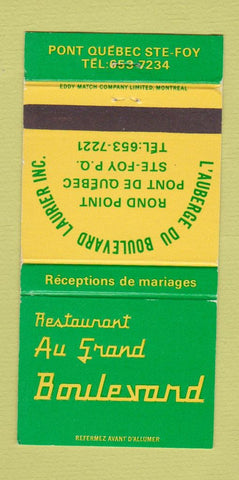 Matchbook Cover - L'Auberge Du Boulevard Laurier Ste Foy QC 30 Strike